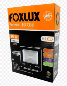 Refletor LED 20W 6500k Preto Foxlux
