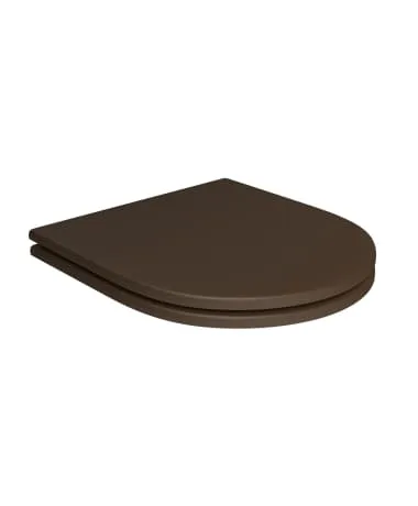 Assento Poliéster Slow Close Com Microban Para Bacias Carrara / Duna / Lk / Level / Nuova Marrom Fosco / Gold Deca