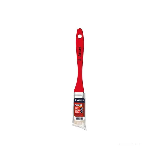Trincha angular para pintura Plumatek 1" vermelha Atlas