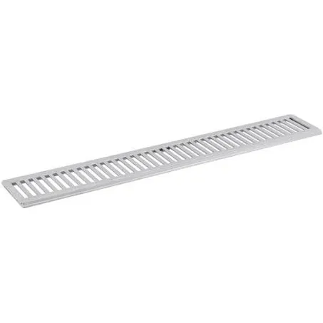 Grelha fixa reta cinza 15x100cm em liga de aluminio Costa Navarro