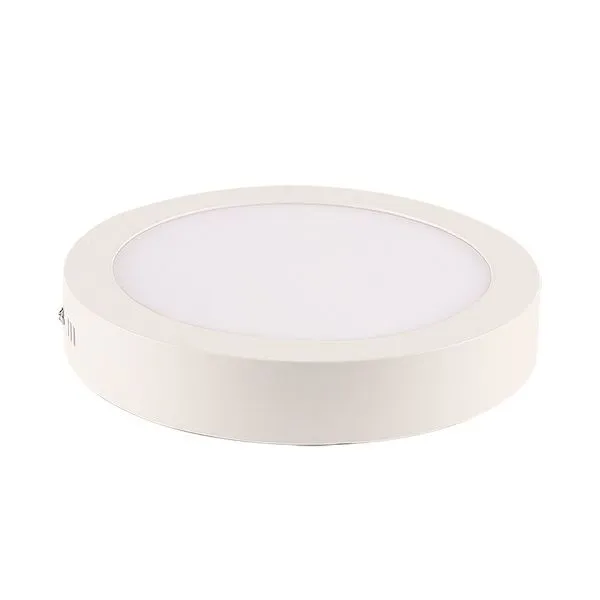 Painel Led Tech Slim 24W Sobrepor Aluminio Redondo 288Mm Bivolt 6500K Branco
