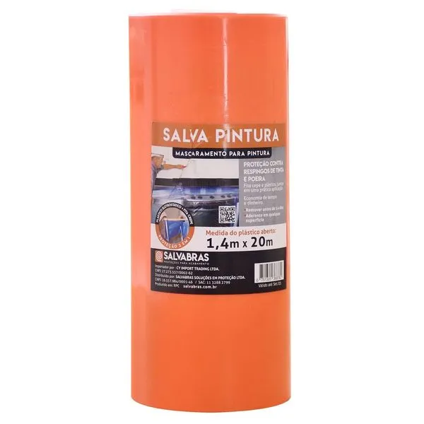 Lona Salva Pintura Eletrostático Proteção Com Fita 1,4X20M Salvabras Lona Salva Pintura Eletrostático Proteção Com Fita 1,4X20M Salvarás