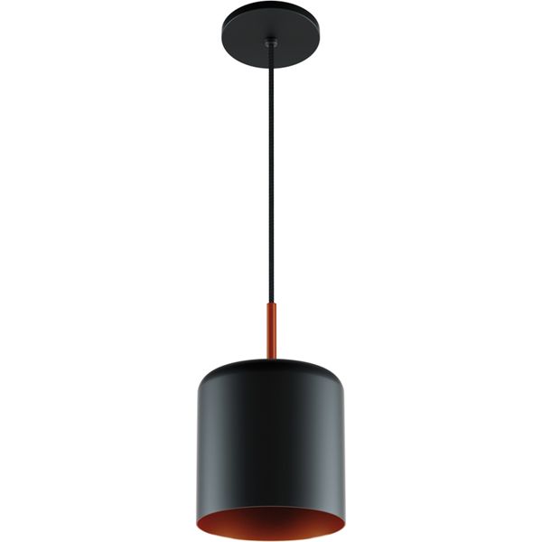 Pendente Inspire M 1xe27 Preto Fosco Cobre