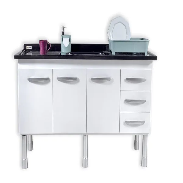 Gabinete De Cozinha Nevada 144Cm Branco Corso
