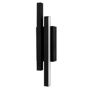 Arandela Retangular Luz Indireta Led 11W 365X60X90Mm Bivolt Preto Perfine Bronzearte