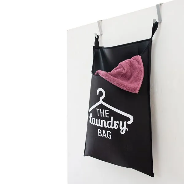 Cesto organizador para roupas de porta 15L poliester preto Secalux