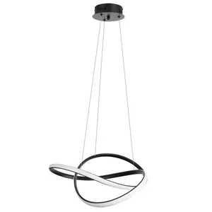 Pendente Space Saturno Led 50W 2700K Preto LLumm Bronzearte