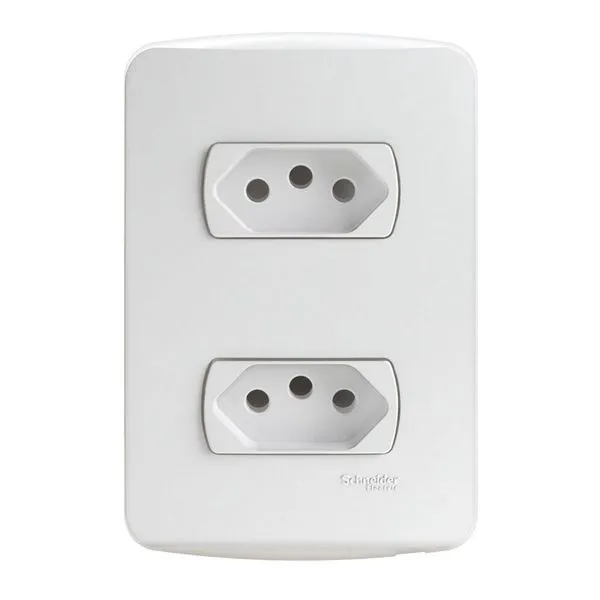 Conjunto 2 Tomadas 2p T 10a 250v Branco Miluz Schneider