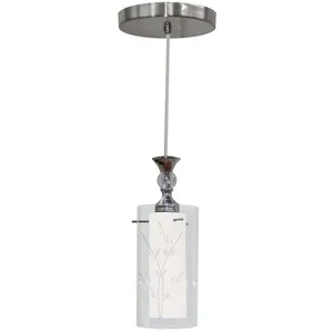 Lustre de vidro Design para 1 lâmpada E27 60W TD 292/1 branco leitoso e transparente Taschibra