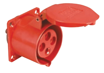 Tomada industrial de embutir 4 polos 32A 6H 440V VermelhoTEWD-32P4H6E53 Weg