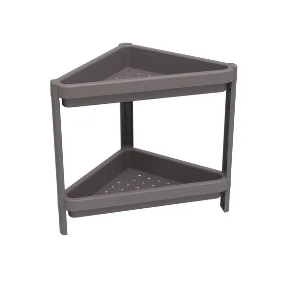 Estante Plástica 33X33 Canto Com 2 Prateleiras Cinza Geo Grifit