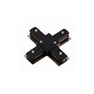 Conector em X para trilho eletrificado preto Quality