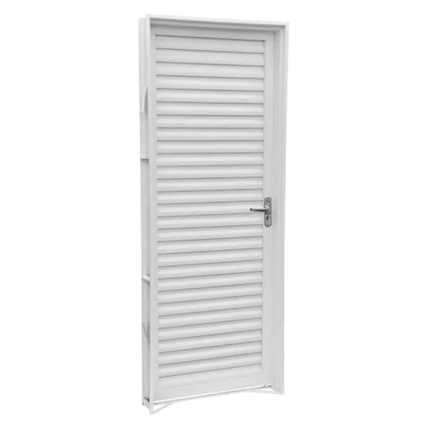Porta de Aço Galvanizado Branco Laminada Esquerda - 215x83
