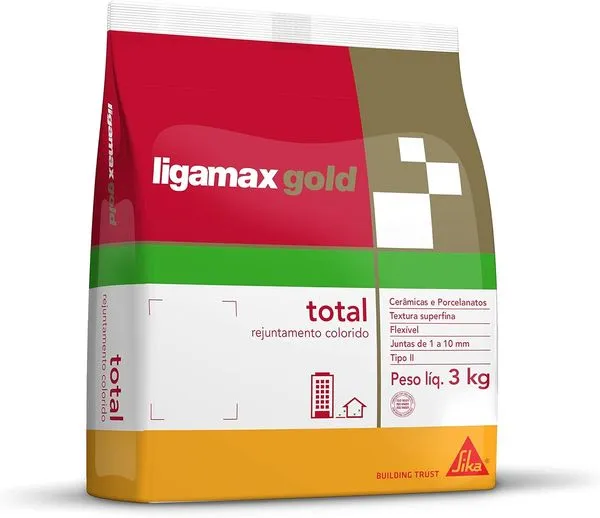 Rejunte para Porcelanato Total Ligamax Gold 3kg Palha