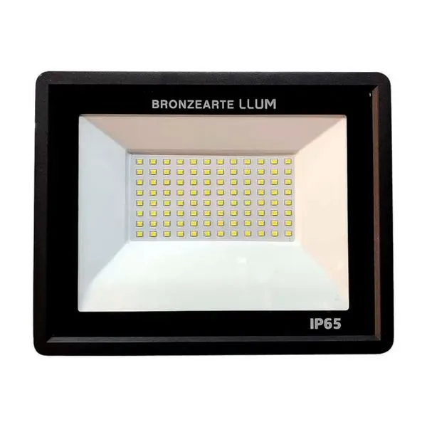 Refletor LED de Alumínio Fit IP65 100W 7500 Lúmens Bivolt Bronzearte Refletor de LED Deep Fit 100W IP65 7500 Lúmens Luz Branca