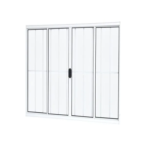 Janela Alumínio Veneziana Grade Oval Vidro Liso 6 Folhas 120X100X8 Branco Slim Ramassol