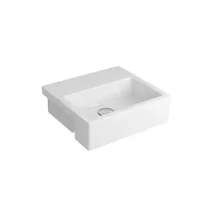 Cuba de Semiencaixe Retangular Deca L.733 com Mesa 36x32,5cm Branco Cuba De Semiencaixe Retangular Com Mesa Branco 360X325mm Deca