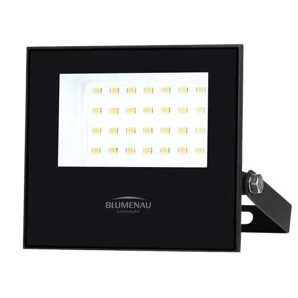 Refletor LED de Alumínio IP66 30W 2340 Lúmens Bivolt Blumenau Refletor de LED Alumínio IP66 30W Bivolt Luz Verde