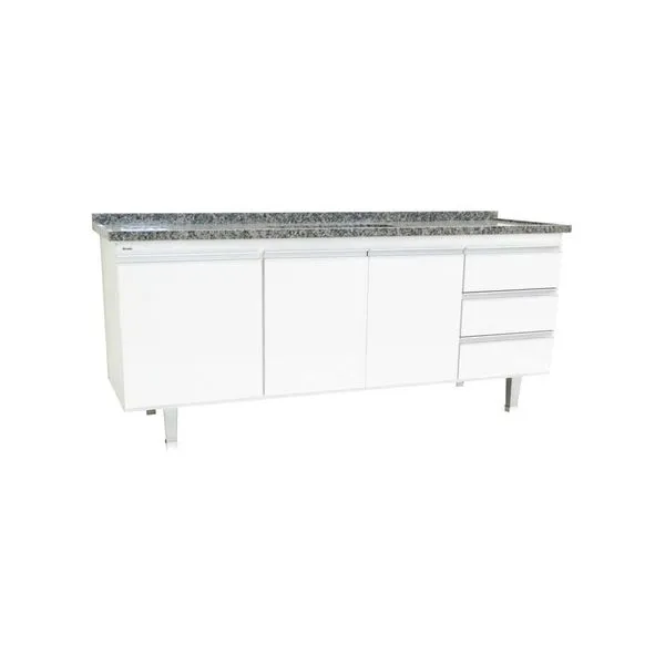 Gabinete de cozinha Veneza para pia 200cm branco Bonatto