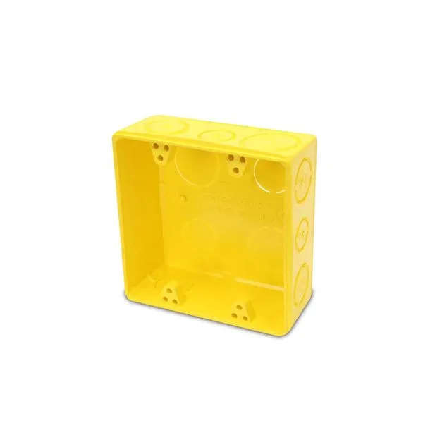 Caixa de luz PVC amarelo 4x4 embutir Tuboline