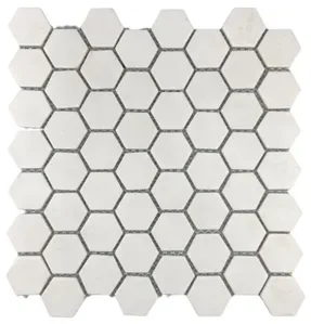 Pastilha de Porcelanato Hexagonal Eco988 Snow White Branca 30x30cm