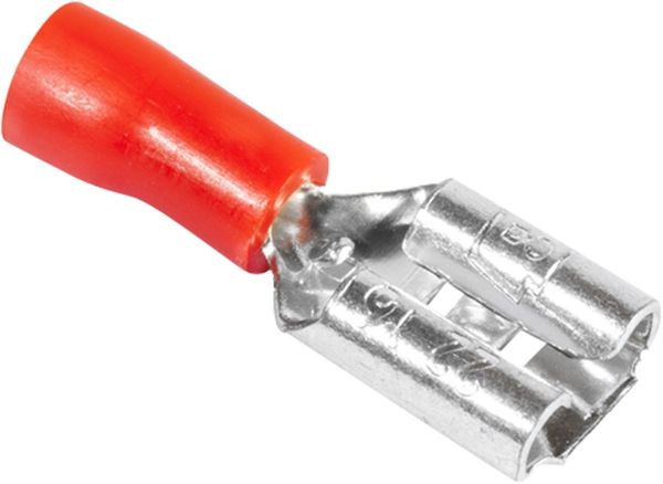 Terminal Receptáculo Fêmea Alta Condutibilidade e Resistência 6,5mm Vermelho 20 peças Asantos