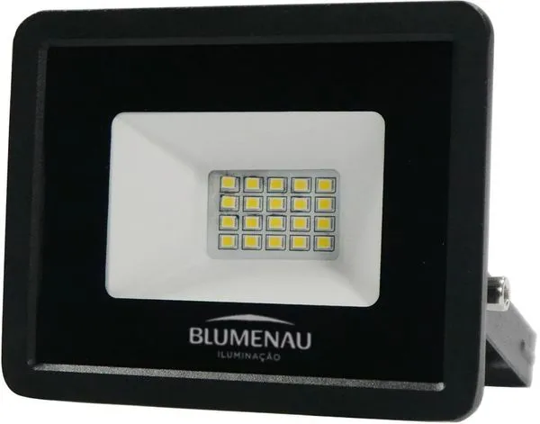 Refletor LED Tech Quadrado 20W 3000K Alumínio E Vidro Blumenau 76203000 Preto Bivolt