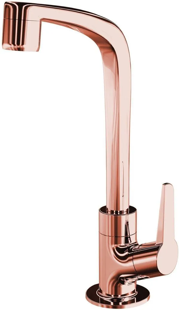 Torneira Pia Banheiro de Plástico Lorenzetti de Mesa Flatt Rose Gold