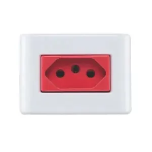 Conjunto 1 Tomada 2pt 20A 250V Lizflex Vermelho 57304019 Tramontina