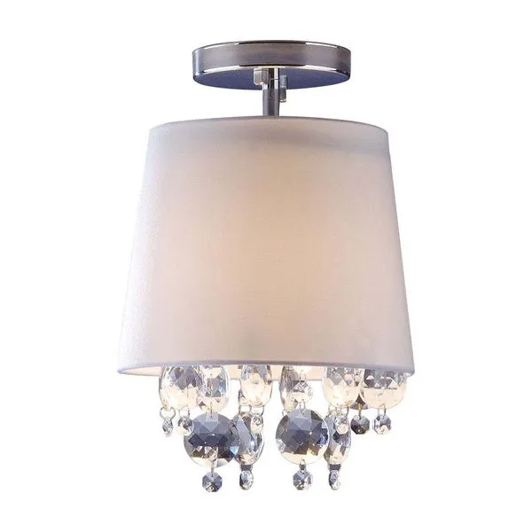 Plafon de aço para 1 lâmpada E27 bivolt 60W São Paulo pequeno com cúpula branca Bronzearte