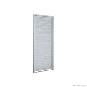 Porta Veneziana Aço Branco Esquerda 217x77x6 Prátika Sasazaki