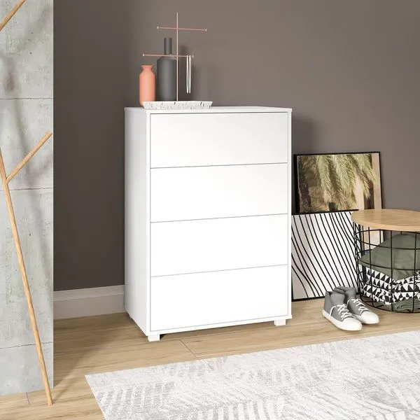 Sapateira 4 Portas Basculante Branco Mdp 15Mm