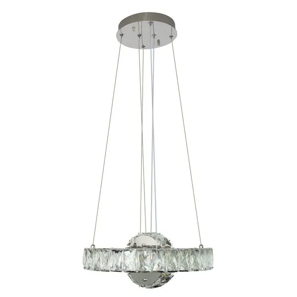 Pendente Tokyo Duplo Rd Led 30W 3Cct Cromo 2 Aros 300Mm Dourado Perfiline Bronzearte