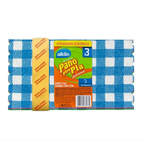 Pano Pia Estampado Com 3 Unidades Alklin