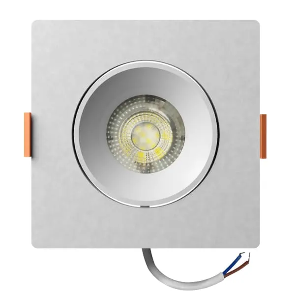 Spot LED de Embutir Easy Decor Quadrado Branco 5W Bivolt Bronzearte Spot Led Easy Decor Embutir Quadrado Branco 5W 450 Lúmens Luz Neutra
