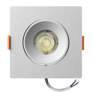 Spot LED de Embutir Easy Decor Quadrado Branco 5W Bivolt Bronzearte Spot Led Easy Decor Embutir Quadrado Branco 5W 450 Lúmens Luz Amarela