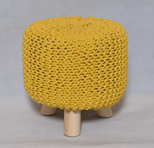 Banqueta Tricot Mostarda Coisas Coisinhas