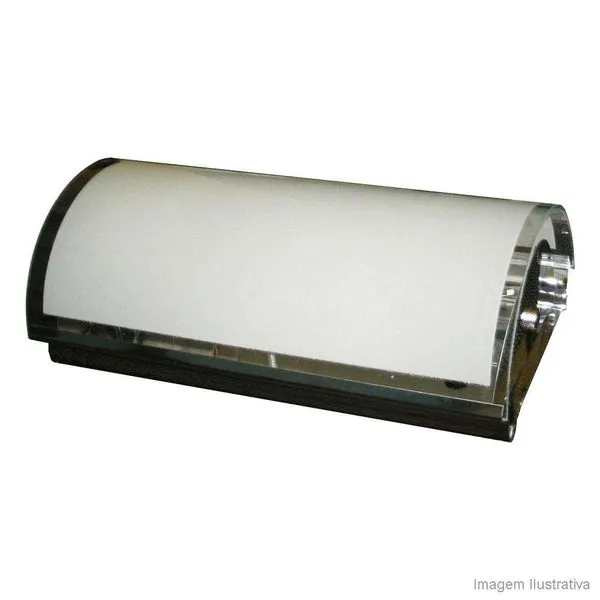 Arandela Orion de inox pequena com vidro fosco branca Joanto