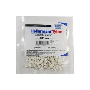 Identificador De Cabos MHG 2/5 Num 9 100un Branco Hellermanntyton