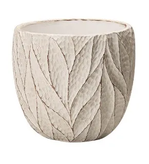 Cachepot Em Cimento Off White 11,5x14x14cm Mart