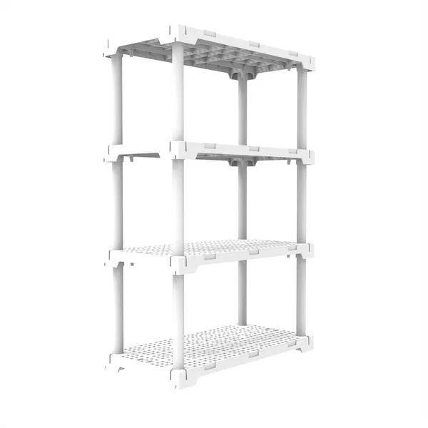 Estante Plástica 35X82 Modular Cube Eco 4 Prateleiras Branca Grifit