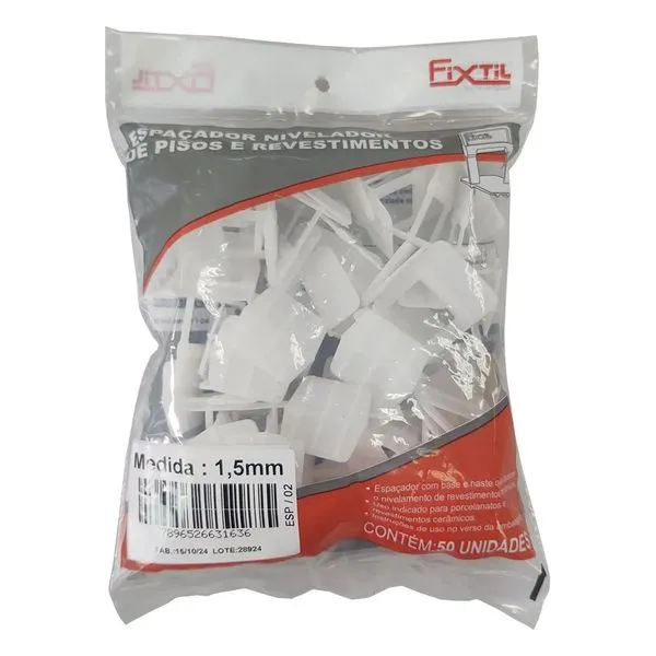 Espacador Nivelador 1,5Mm Com 50 Pecas Fixtil