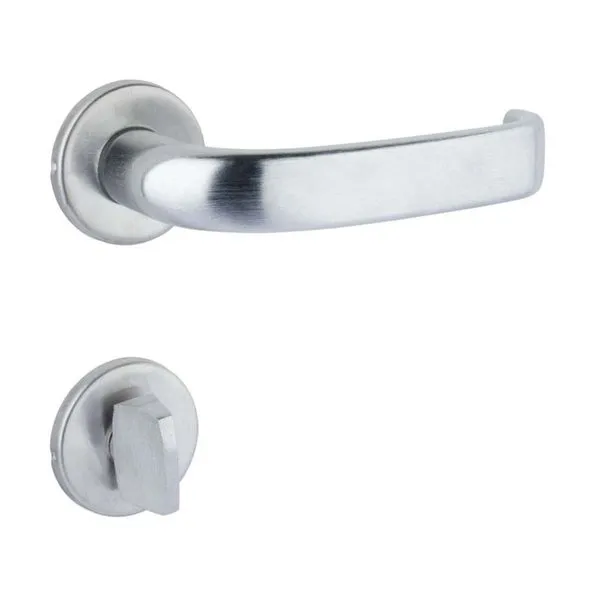 Fechadura para banheiro de aço zamac 236 ST1 40 com roseta 303 cromo acetinada La fonte