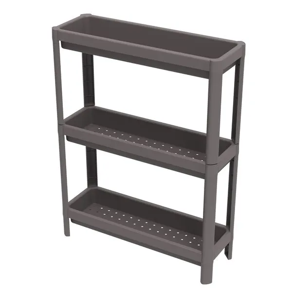 Estante Plástica 18X54 Linear Com 3 Prateleiras Cinza Geo Grifit