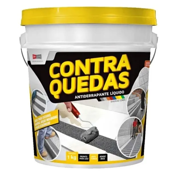 Antiderrapante Líquido Contra Quedas Transparente 1Kg Drylevis Anti Derrapante Liquida Transparente 1kg Cozinhas e Banheiros