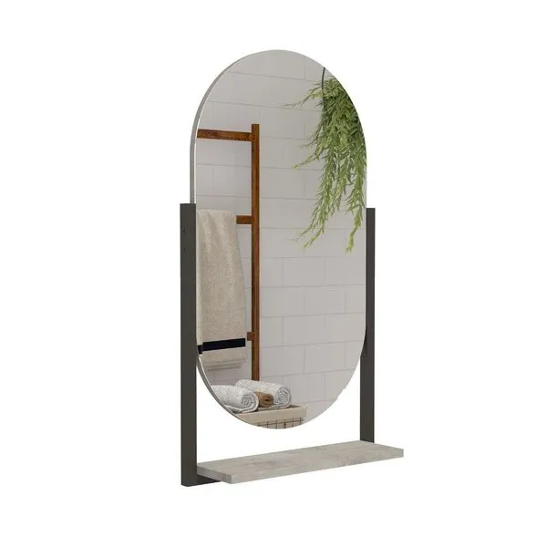 Espelheira para Banheiro Ori MDF 65,1x12,5x69,7cm Cimento Mgm Móveis