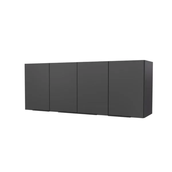 Armário Aéreo para Cozinha Cisne 145x37x56cm MDP/MDF Cozimax Armário Aéreo para Cozinha Cisne 145x37x56cm MDP/MDF Preto