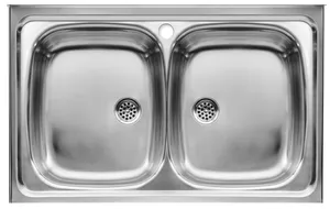 Pia p/ Cozinha Dupla 800x500x155mm Inox Roca