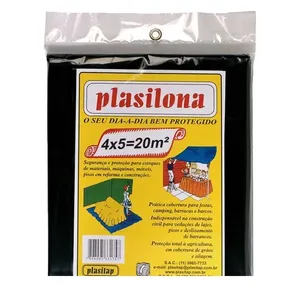 Lona Plástica Pc 4mx5m Preta Plasilona Plasitap