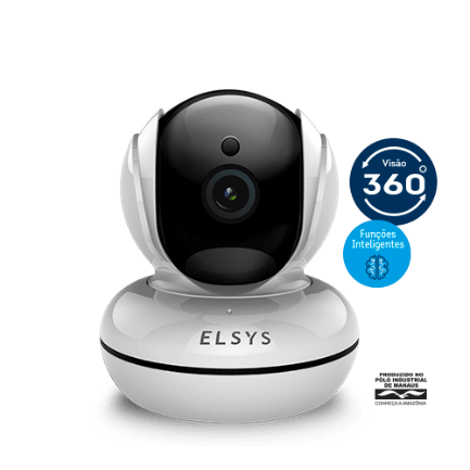 Câmera de Segurança Wi-Fi Rotacional com Inteligência de Vídeo Full Branca ESC-WR3F Elsys